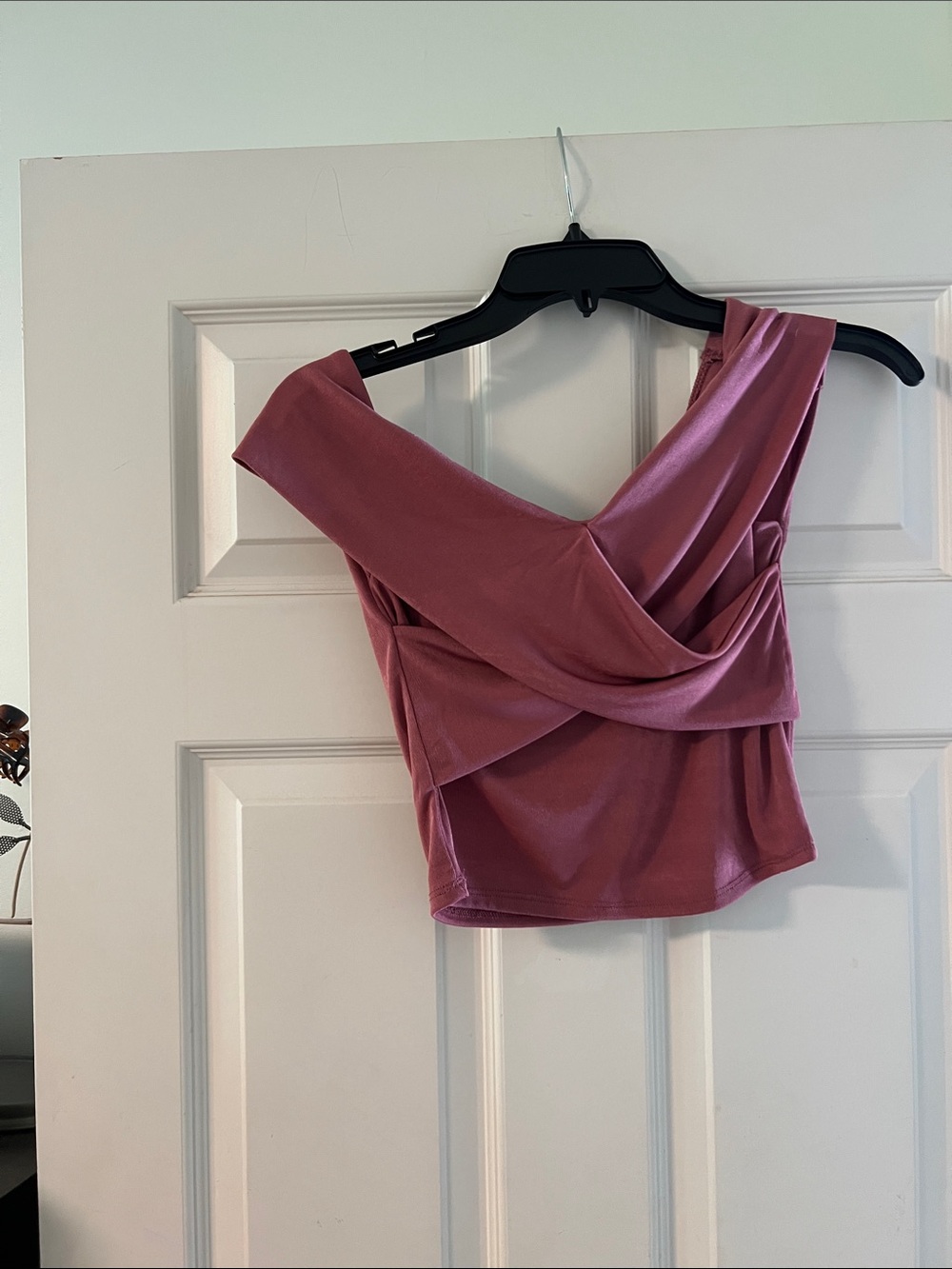 Bozzolo One-Shoulder Twist Crop Top - Rose
